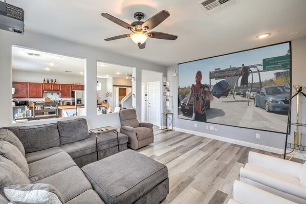 Living Room with Big Screen Projector
