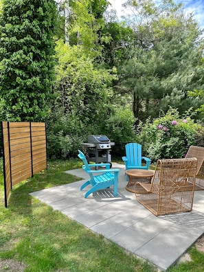 Outdoor patio for cooking, dining and relaxing.