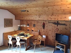 Swiss stone pine dining area 
