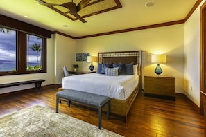 Ocean front primary suite features a Sleep Number King bed