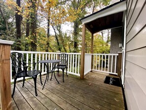 Celebrate your days and enjoy coffee with friends or family from the amazing views of the deck.  It’s private, quiet and you can see and hear the birds chirping all around.  Peaceful elegance preparing you to take on your days!