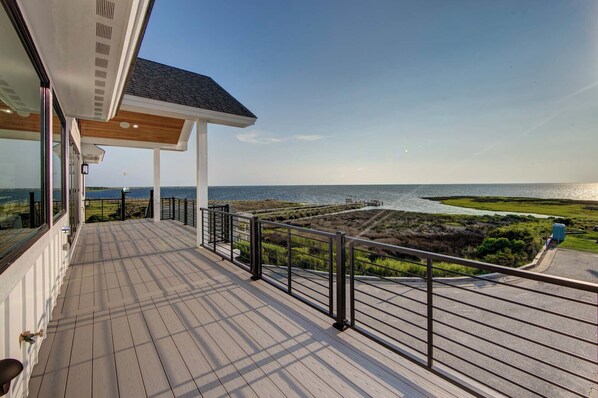 View facing west of Pamlico Sound from top deck.