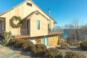 Side view of house and main entryway