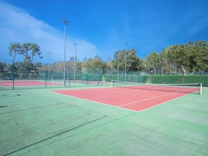 Challenge your friends at our tennis courts - game, set, match!