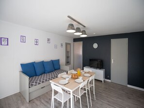 Stay connected and entertained with our flat-screen TV.