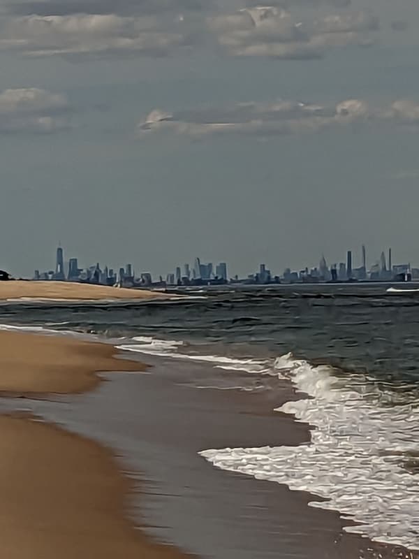 NYC views from Sandy Hook and waterfront park across the street