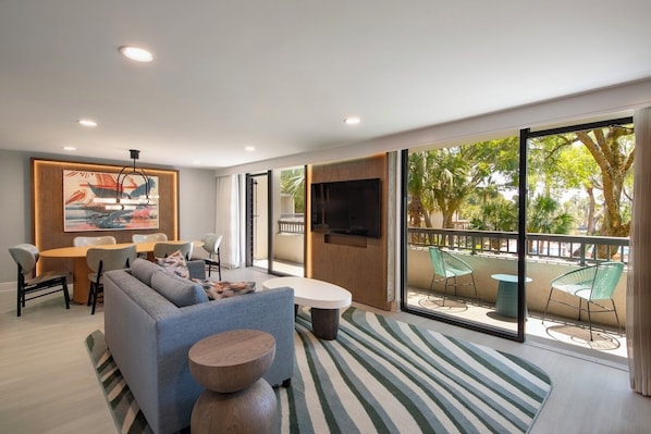 Living space. Exact unit will be assigned upon arrival. Views, colors, and decor may vary.