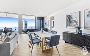 Share sumptuous meals with the family in this sophisticated dining area