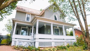 Larch front porch with street view