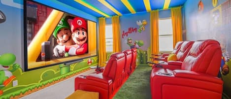 Private In House Mario Themed Movie Theatre