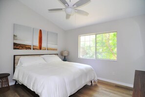 A plush king bed