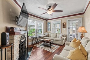 We have the most comfy sofa ever. It might be tough to leave this spot, be careful!