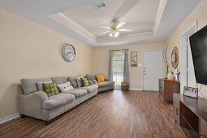 The living room has enough space for everyone