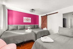 comfortable beds;1 Queen Bed, 1 Full Bed
1 Twin Bed