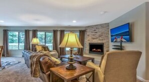 Upstairs Great Room with Fireplace