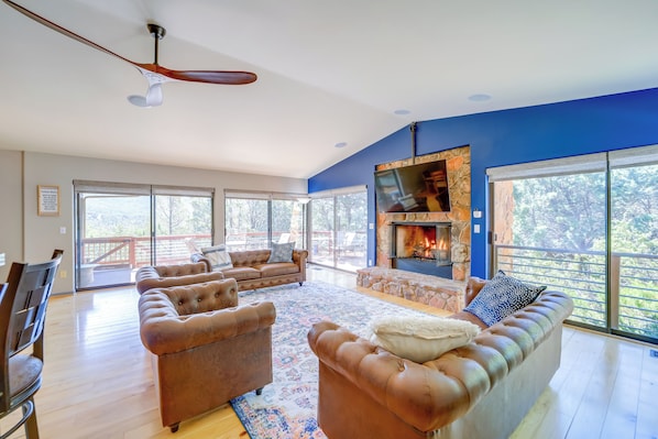 Pine Vacation Rental | 3BR | 3BA | 1,800 Sq Ft | Stairs Required for Access