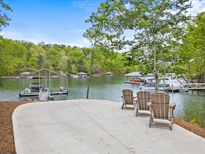 Sitting area down at the lake