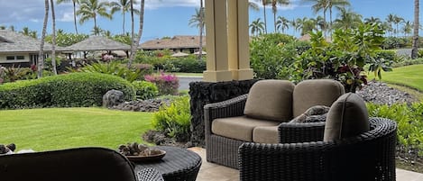 LIVING ROOM LANAI DIRECTLY ACROSS FROM RECREATION CENTER, POOL AND THE COASTLINE