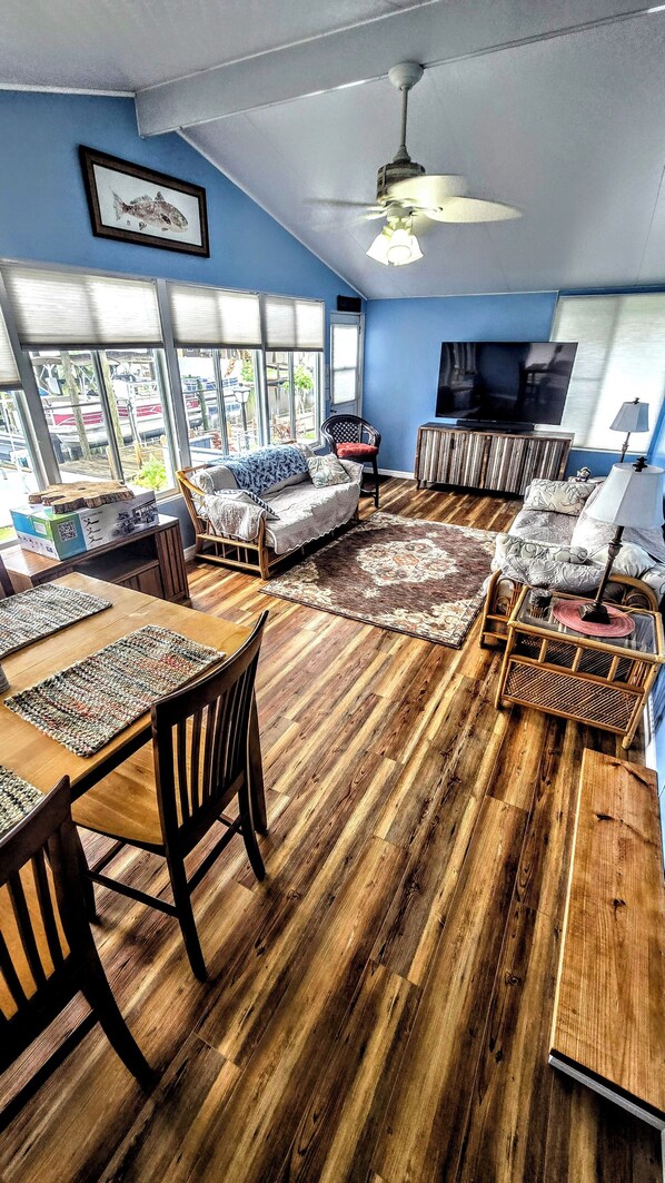 2nd living room, door on left to stairs to dock 