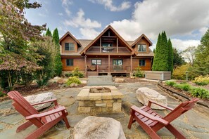 Cabin Exterior | Fire Pit | Hot Tub | Gas Grill | Mountain Views