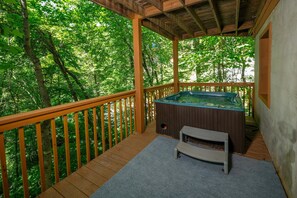 View of back deck and hot tub - View of back deck and hot tub