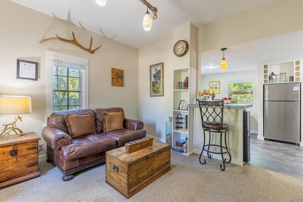 Cozy living room to cuddle up with a book.