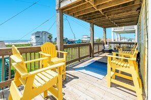 Soak up the sun or relax in the shade on two levels of decks