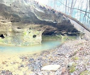 Cool rockshelf at bottom of property.