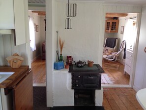 view from kitchen towards living room