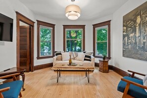 Huge windows let in all the outside light!