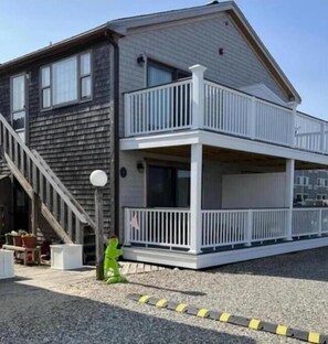 The condo is the top floor unit pictured here - the stairs are the only access. 