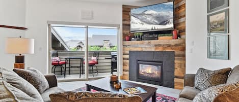 Cozy living room with a sofa sleeper