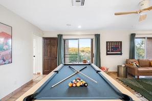 Game Room with Connect-4, 55" TV, Gas Fireplace and Pool Table