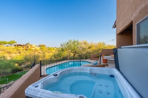 Hot Tub Overlooking the Pool