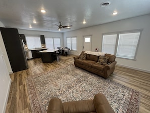 Living room looking at front door.