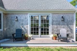 Front Deck with French Doors Leading to the Living Room