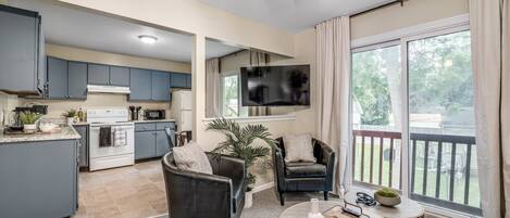 Living room and kitchen