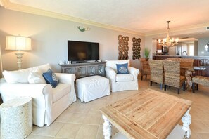 Family room with smart tv