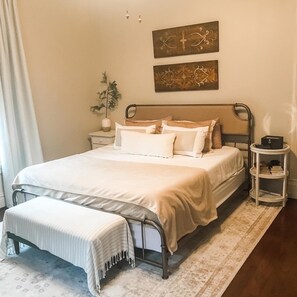 Primary bedroom with king bed