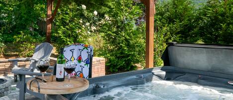 Unwind and relax in our hot tub.