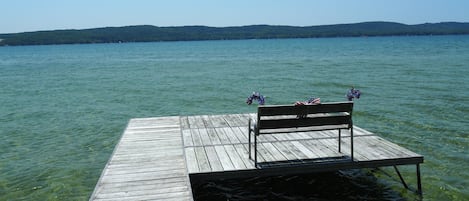 EXTERIOR:  Looking out over Big Platte Lake from the large dock.