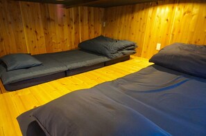 bedroom space in a barrel