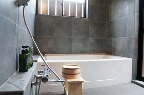 fully tiled bathroom