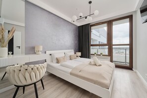 Cozy bedroom in the apartment. 