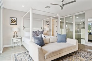 Primary master bedroom, upstairs. Large walk in closet. Master bathroom attached with tub, shower, and 2 sinks.