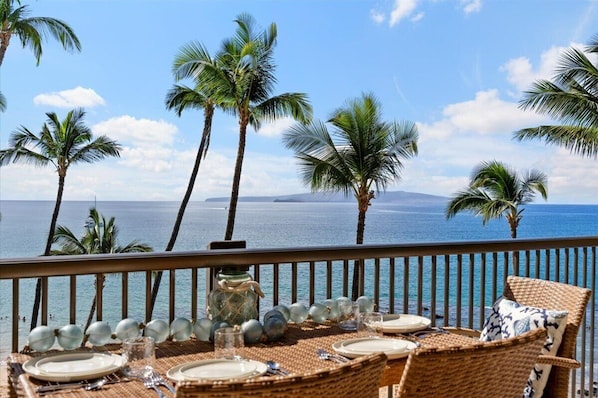 Gorgeous oceanfront view from the lanai