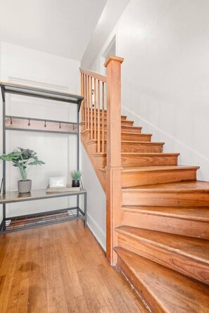 Ascend to the next level of elegance with our beautifully crafted wooden staircase, a stunning centerpiece that adds both style and functionality to your space