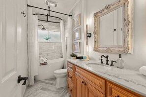 The master bathroom is beautiful! 