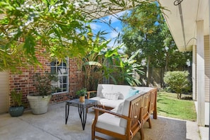 Spacious outdoor seating area for you and your guests!