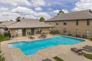 Dive into the cool, sparkling waters of pristine pool - the perfect oasis for soaking up the sun, unwinding after a long day, or simply enjoying a refreshing swim.